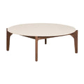 Table basse ronde en bois et surface en stratifié pour salon - 120 x 120 x 40