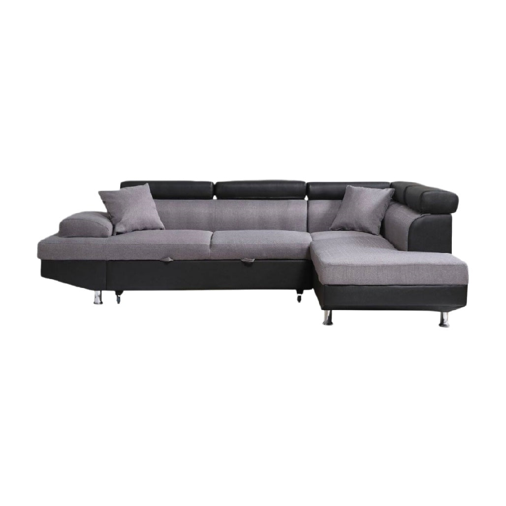 Canapé d'angle convertible pour salon en tissu - 200 x 90 x 85
