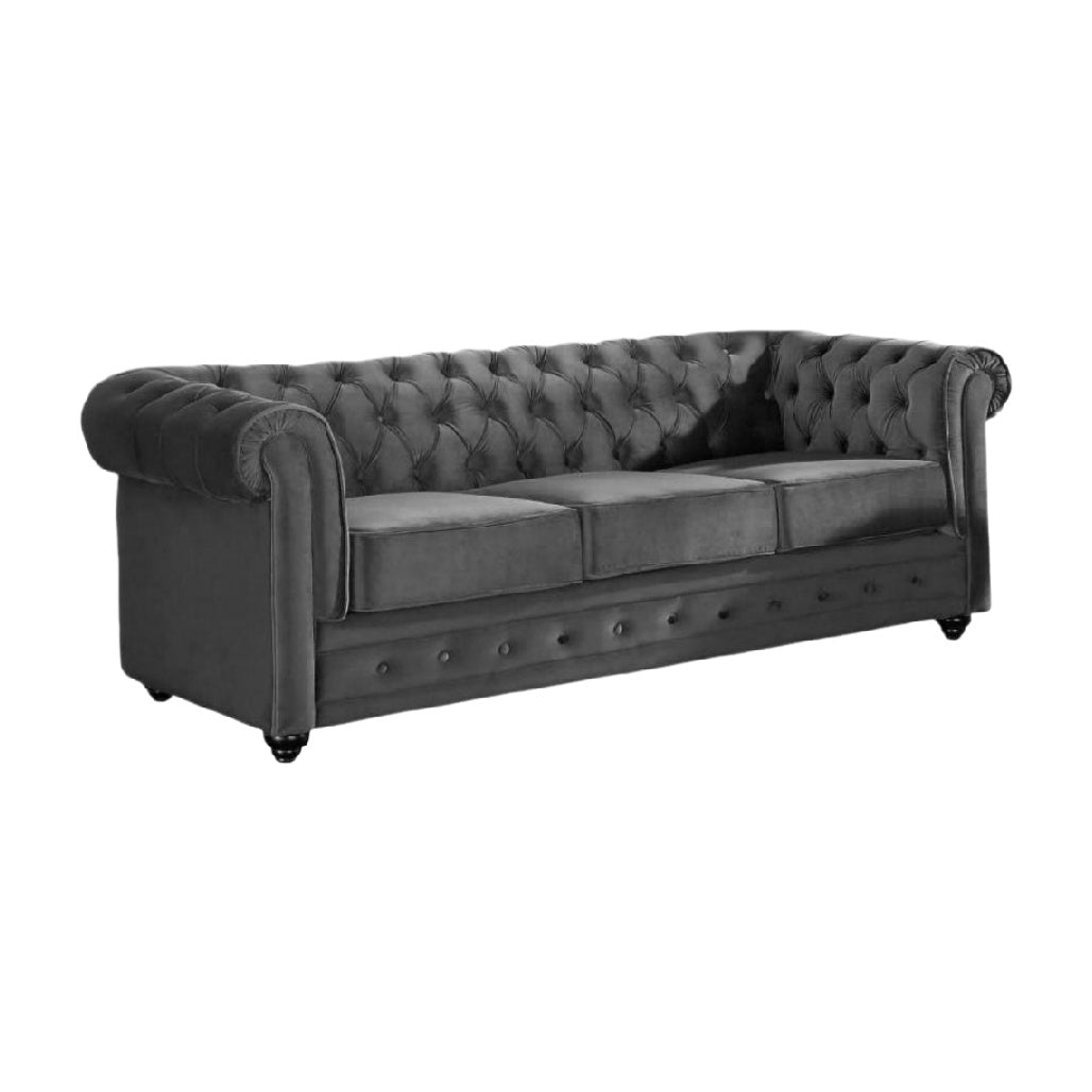 Canapé en tissu gris pour salon - 200 x 90 x 85